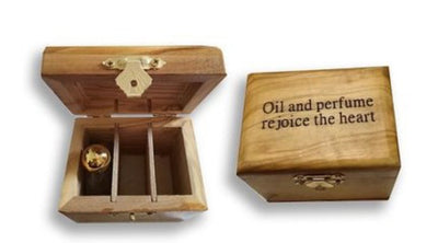 Olive Wood Anointing Oil Box Set with 3 Oils