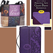 Spring Special: Violet Set KJV Bible, Tote bag, Bible Case