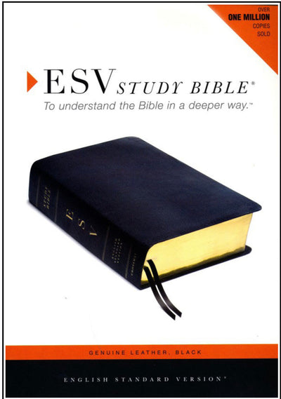 ESV Study Bible, Black Genuine Leather with Thumb Index