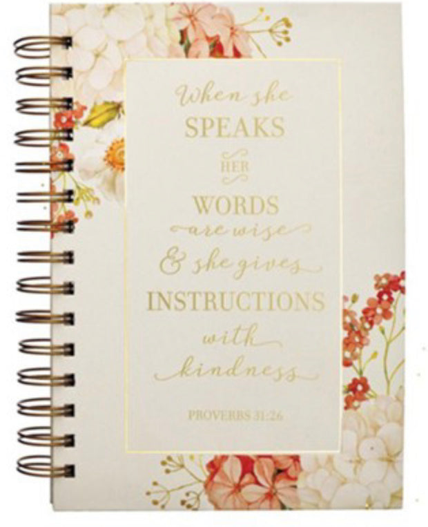 When She Speaks Her Words are Wise Spiral Journal