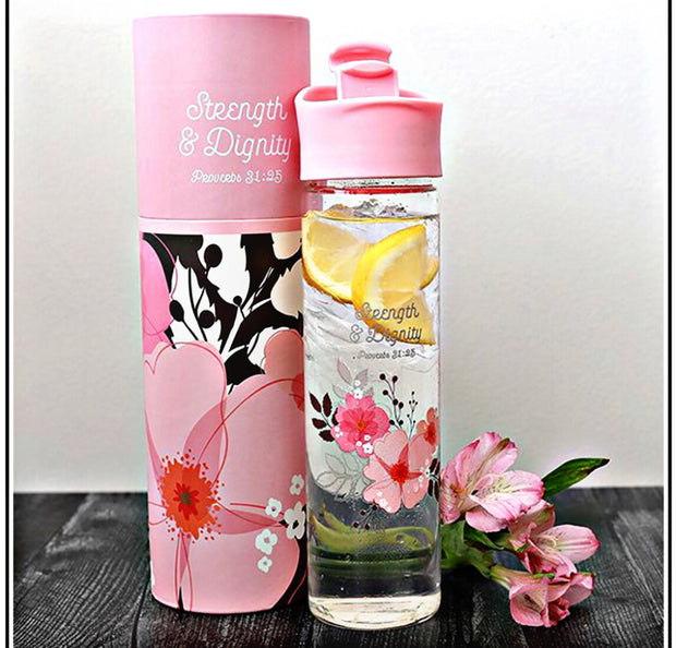 Strength & Dignity This beautiful set come with soft pink matching water bottle, check book cover and pen