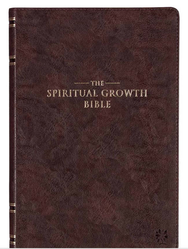 The NLT Spiritual Growth Bible Dk. Brown Faux Leather