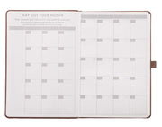 Faux Leather Undated Baxter Planner, Brown