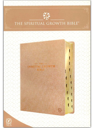 The NLT Spiritual Growth Bible Pearled Ivory Faux Leather