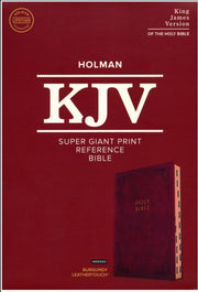 KJV Super Giant-Print Reference Bible--soft leather-look, burgundy (indexed)