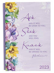 2023 HARDCOVER 12-MONTH PLANNER, ASK SEEK KNOCK