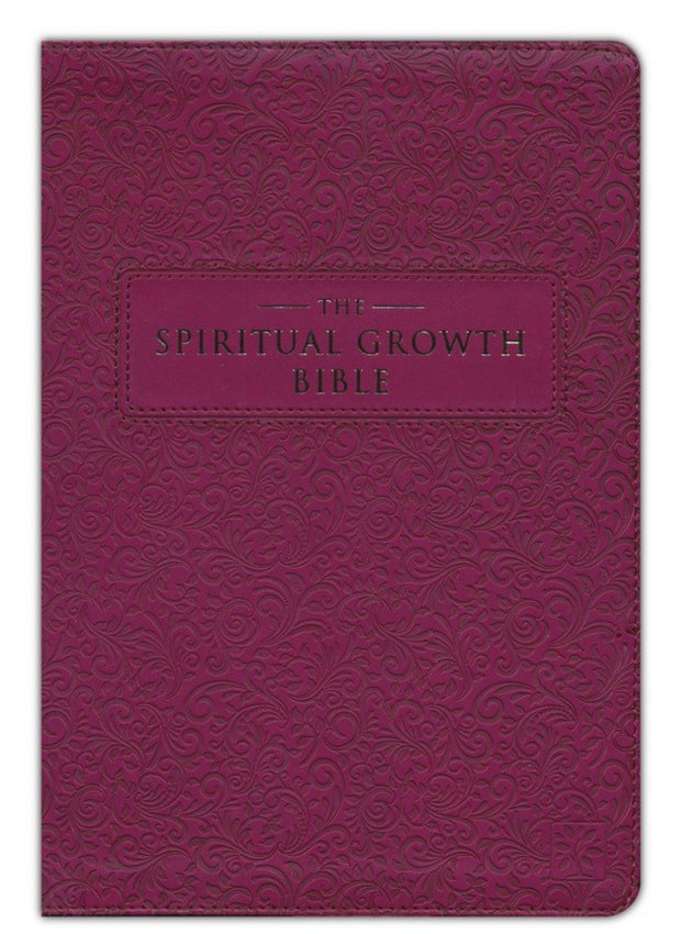 The NLT Spiritual Growth Bible Berry Faux Leathe