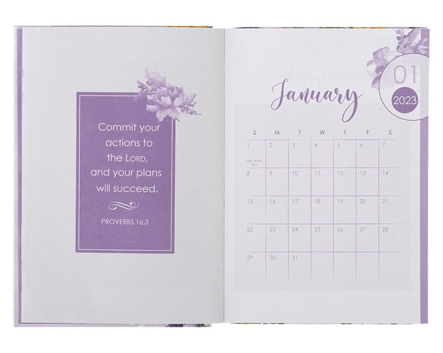 2023 HARDCOVER 12-MONTH PLANNER, ASK SEEK KNOCK