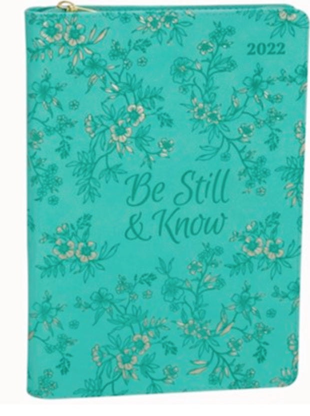 2022 12-month Executive Planner, Be Still and Know, Mint Green