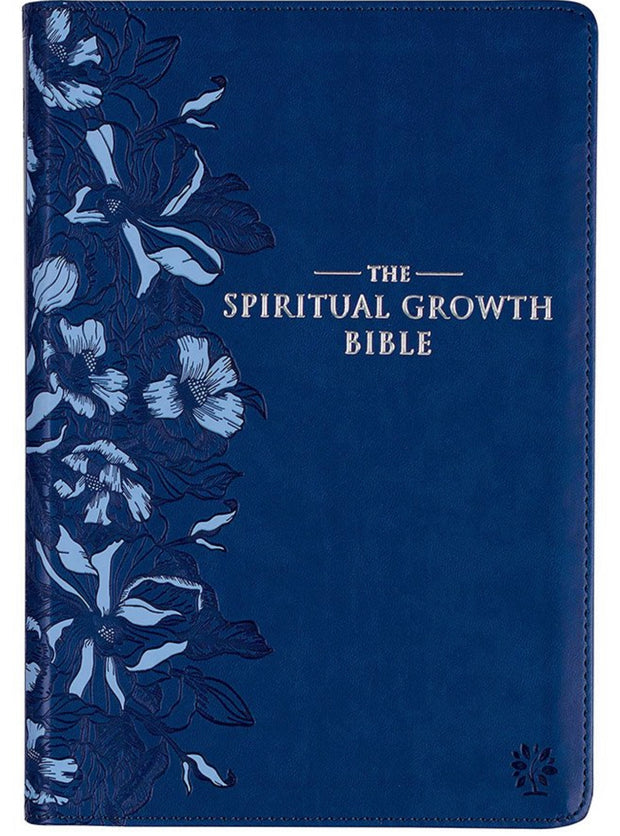 The NLT Spiritual Growth Bible Navy Faux Leather