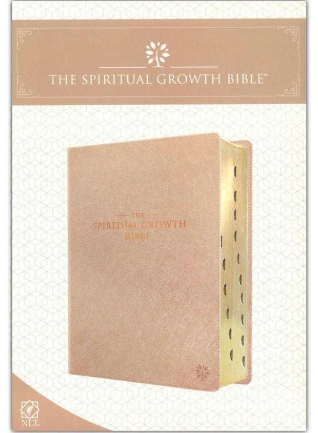 The NLT Spiritual Growth Bible Pearled Ivory Faux Leather