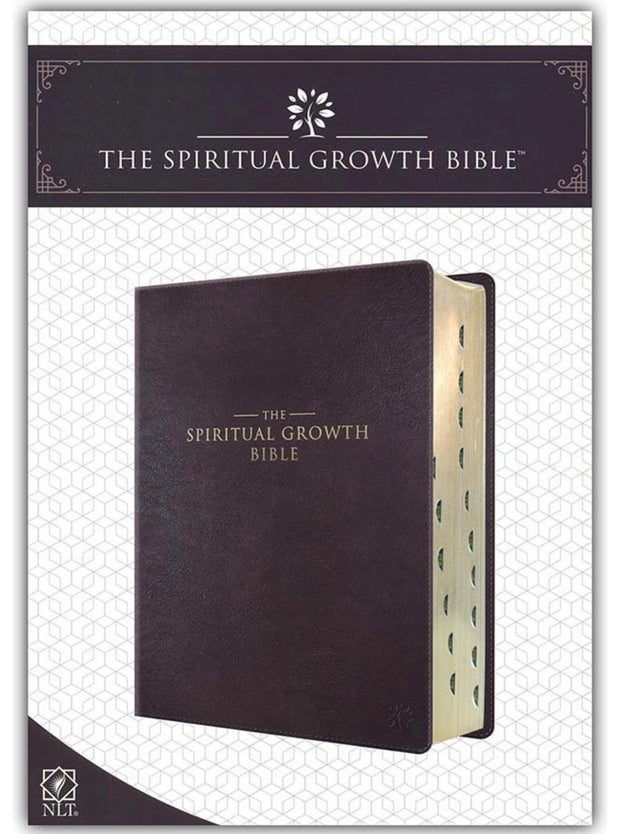 The NLT Spiritual Growth Bible Dk. Brown Faux Leather