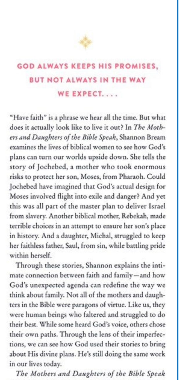 The Mothers and Daughters of the Bible Speak: Lessons on Faith from Nine Biblical Families