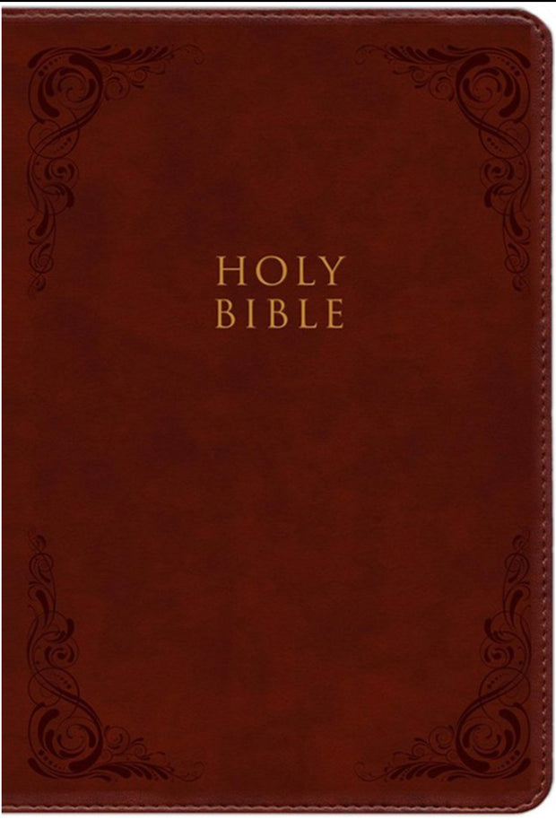 KJV Super Giant-Print Reference Bible--soft leather-look, burgundy (indexed)